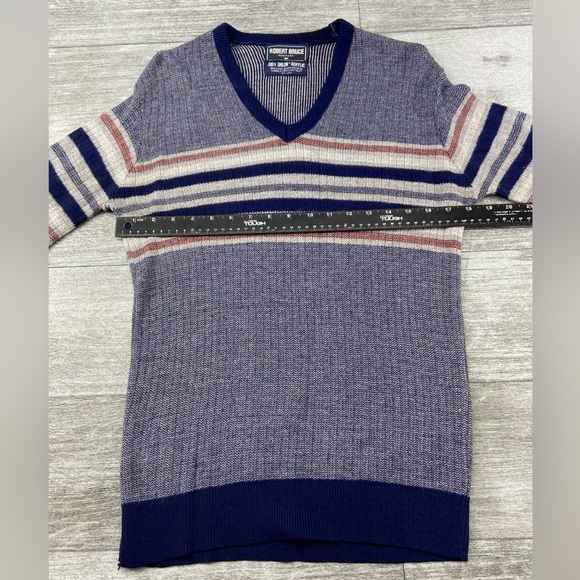 VTG Robert Bruce USA MADE V Neck Sweater Mens Medium Orlon Acrylic WPL9483 - Picture 4 of 10